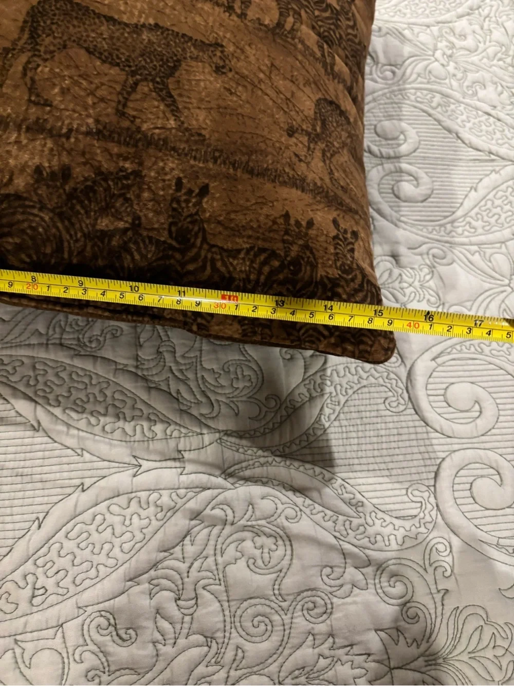 Pair Of Brown Leopard and Zebra -Print Accent Pillow Pair